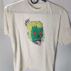 Vans Cream T-Shirt with Zombie Head